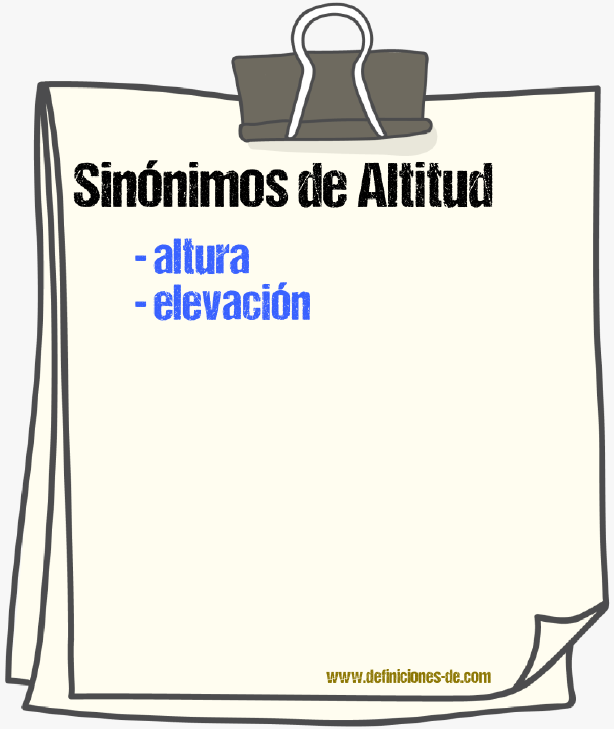Sinónimos de altitud