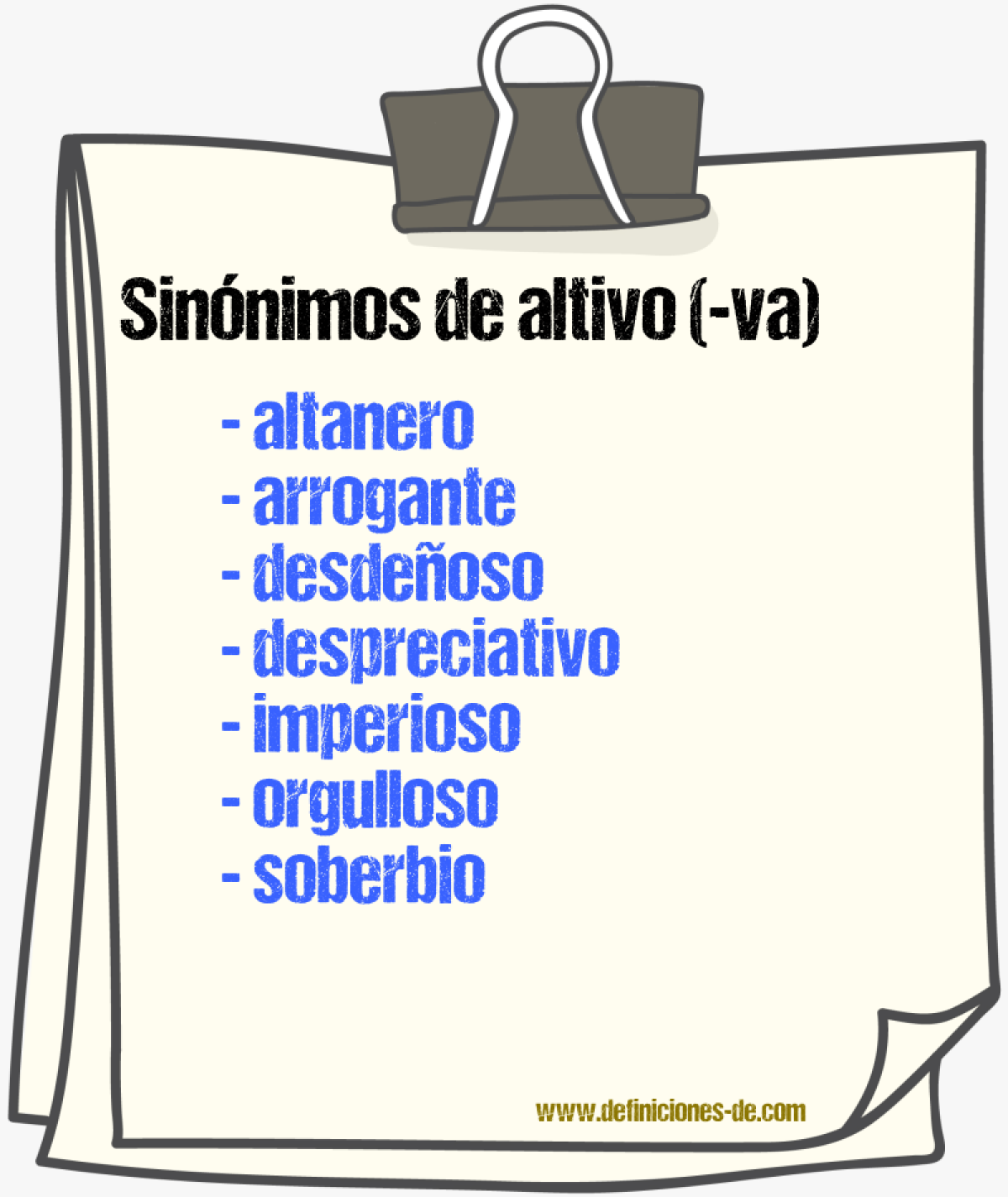 Sinnimos de altivo