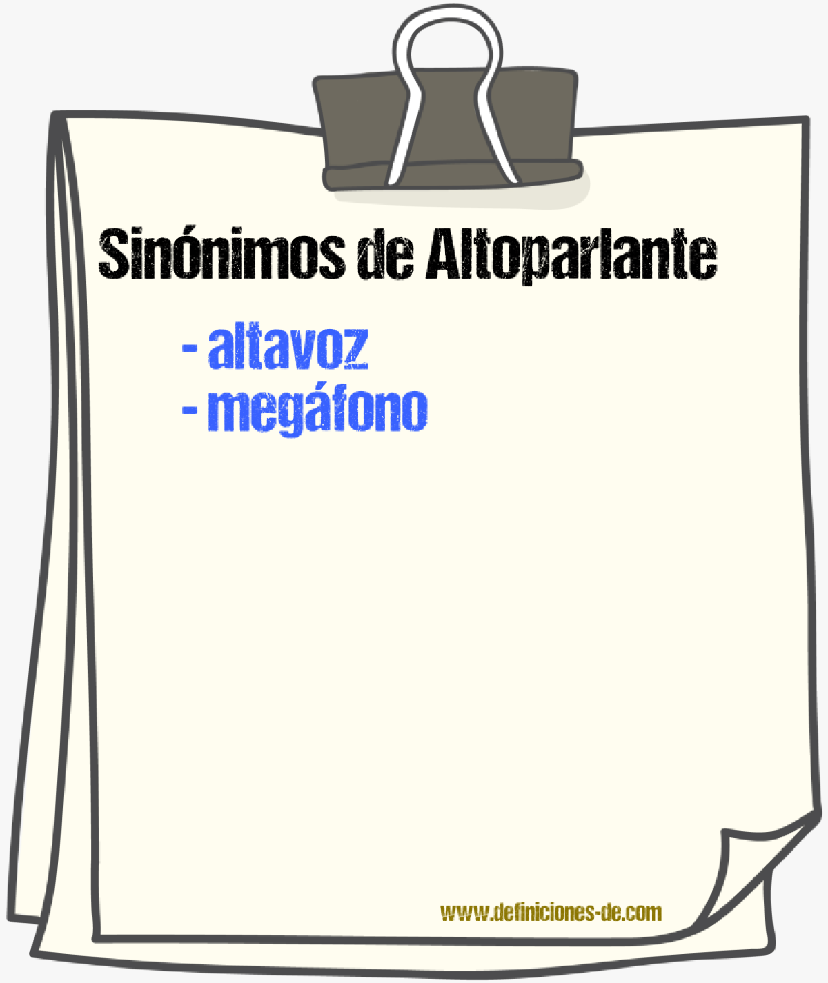 Sinnimos de altoparlante