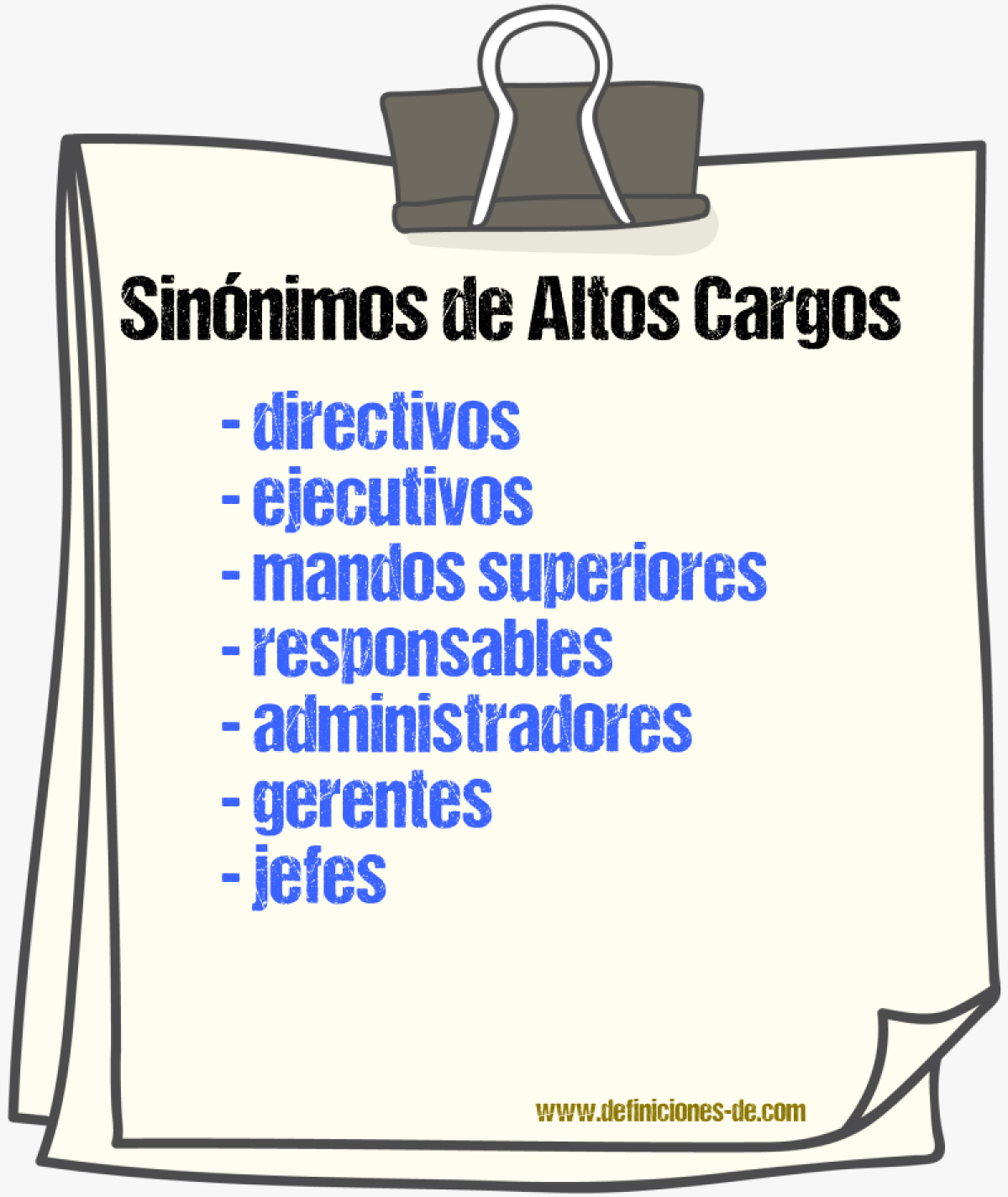 Sinónimos de altos cargos