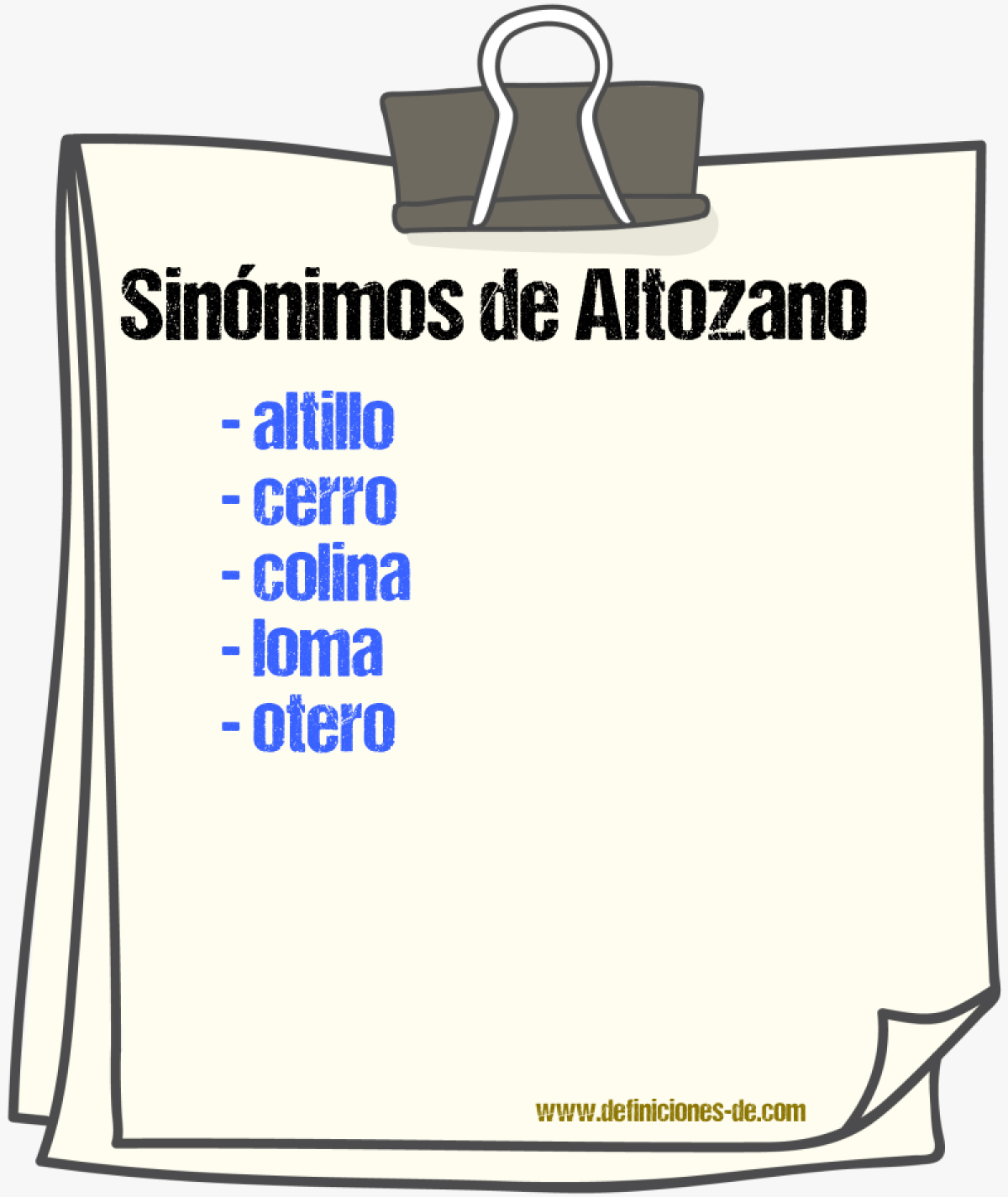 Sinnimos de altozano