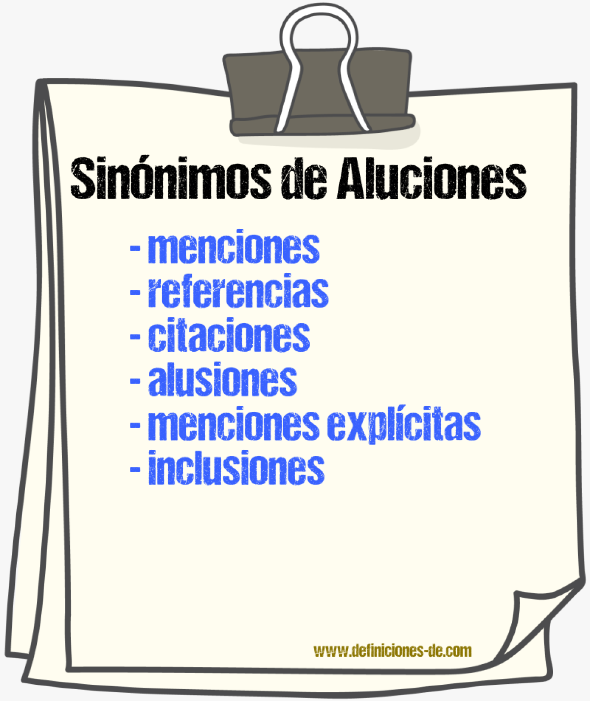 Sinónimos de aluciones