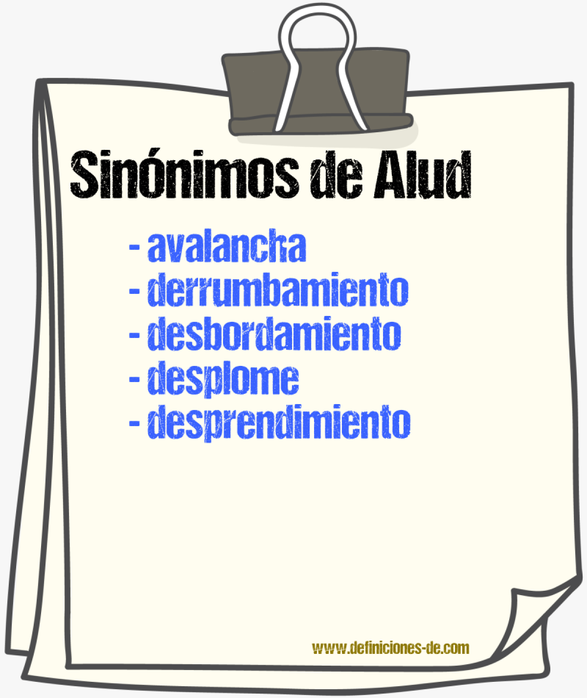 Sinnimos de alud