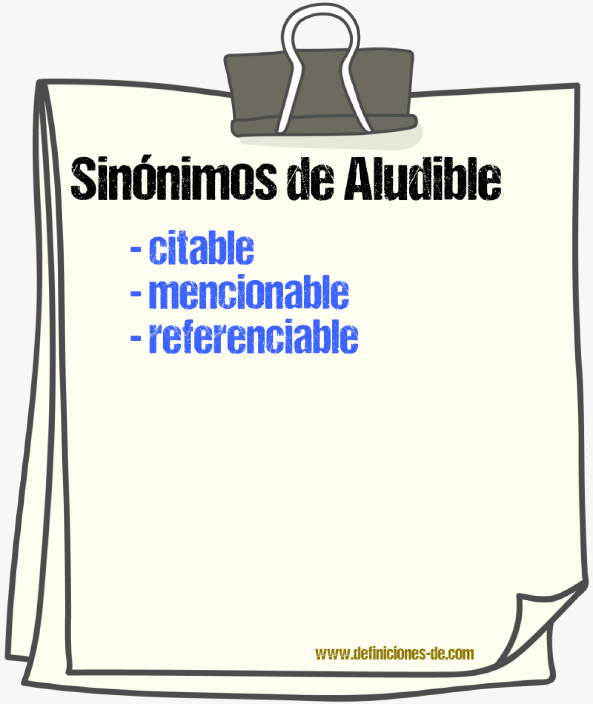 Sinónimos de aludible
