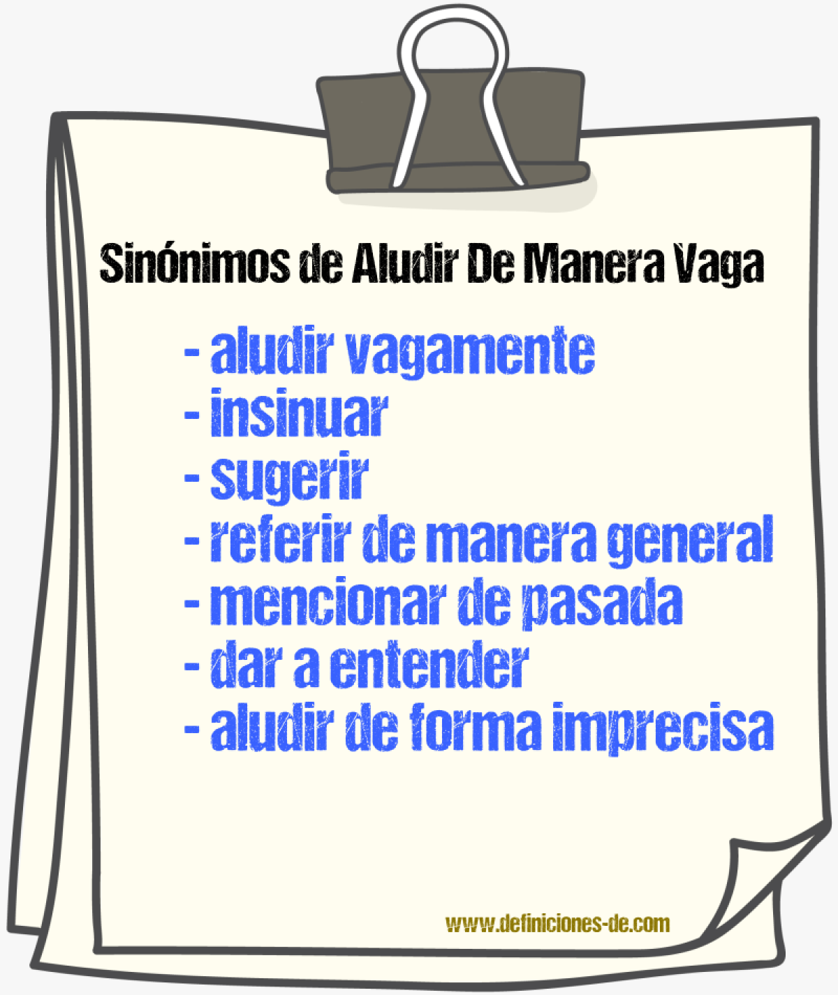 Sinónimos de aludir de manera vaga