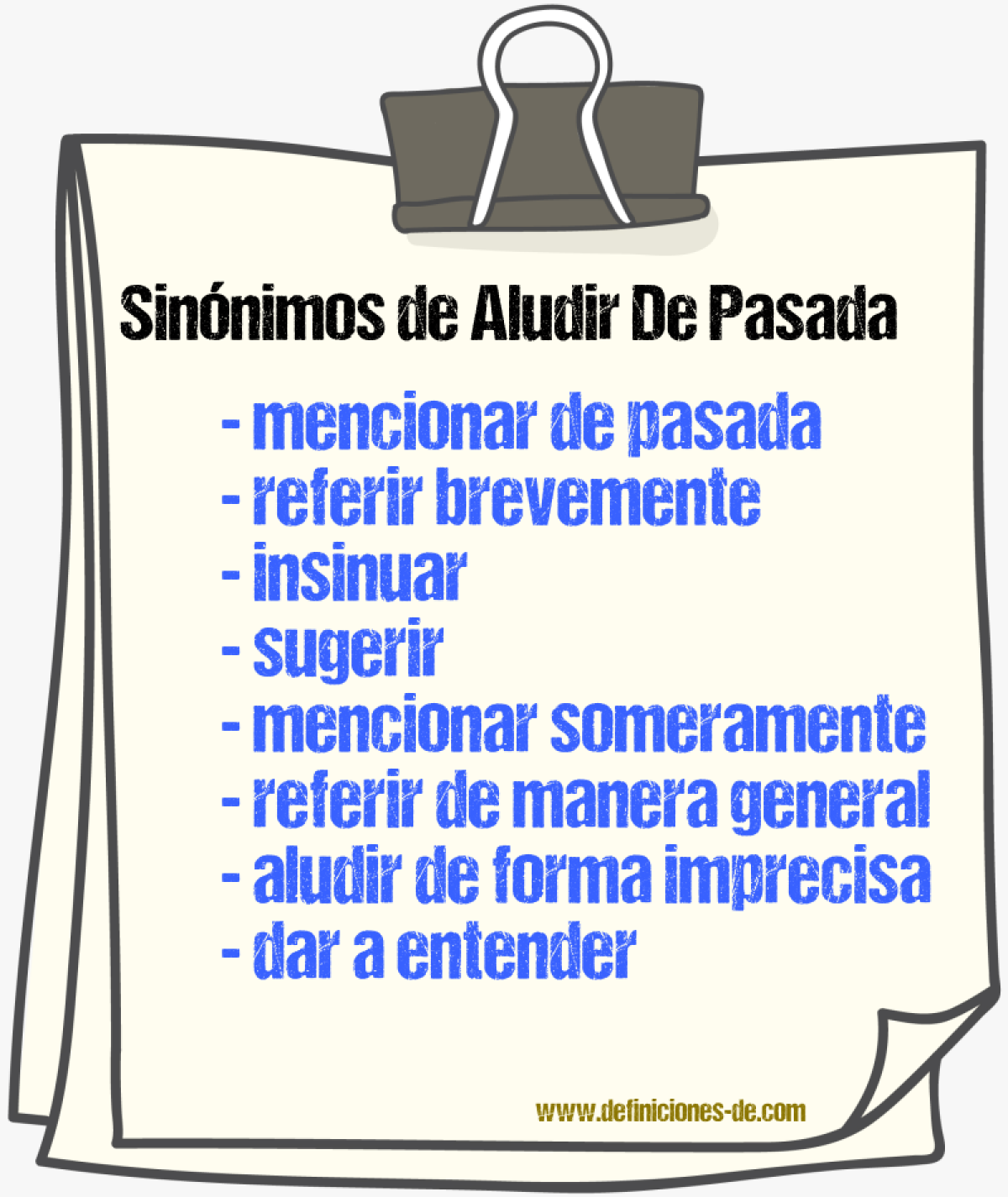 Sinónimos de aludir de pasada