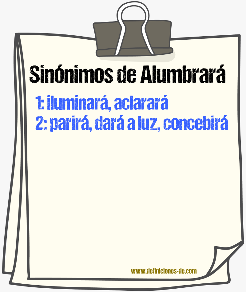 Sinónimos de alumbrará