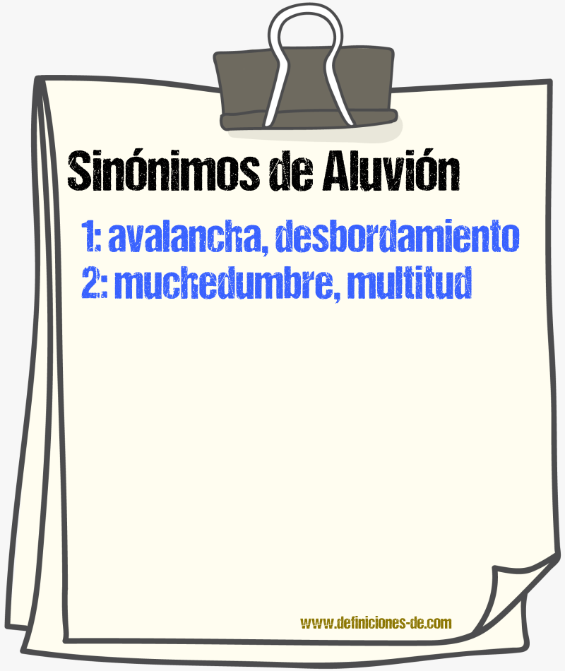 Sinnimos de aluvin