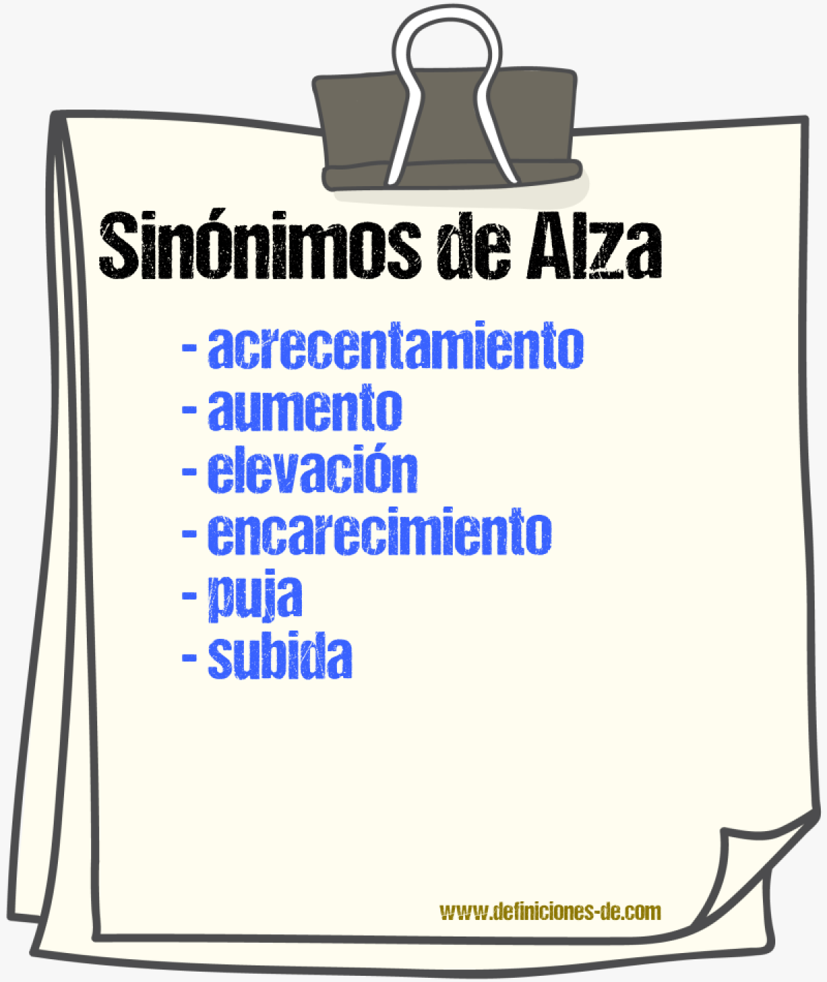 Sinnimos de alza