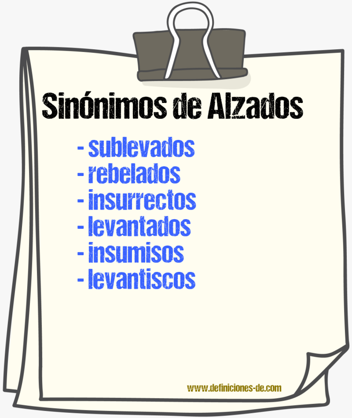 Sinónimos de alzados