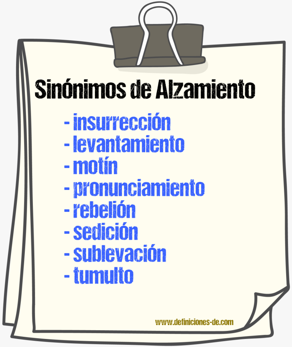 Sinnimos de alzamiento