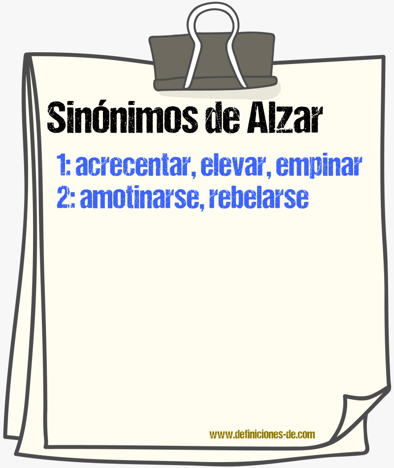 Sinnimos de alzar