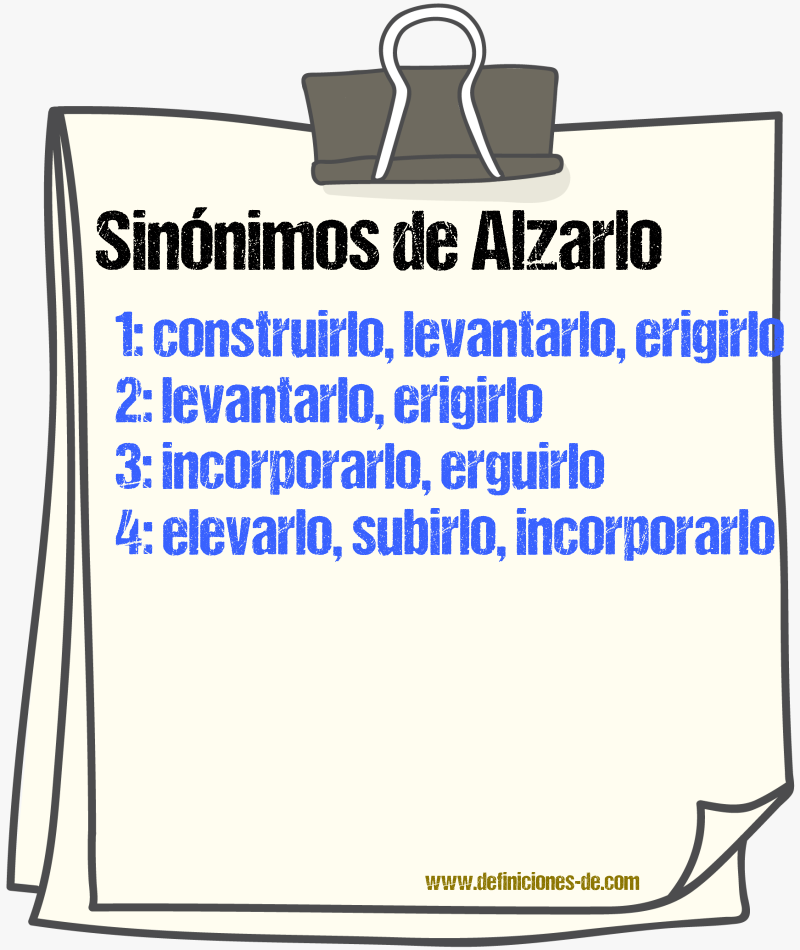 Sinónimos de alzarlo