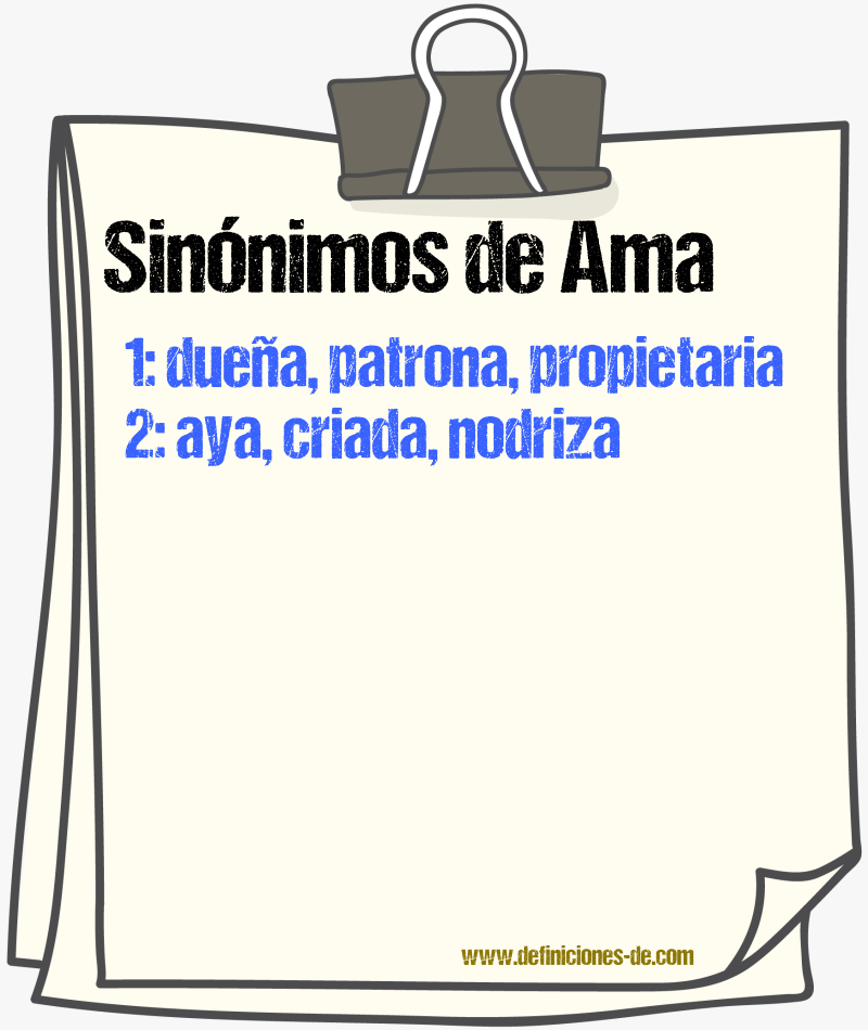 Sinnimos de ama