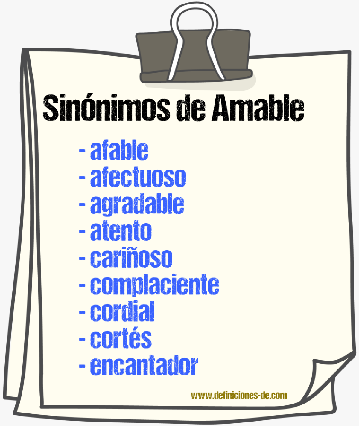 Sinnimos de amable