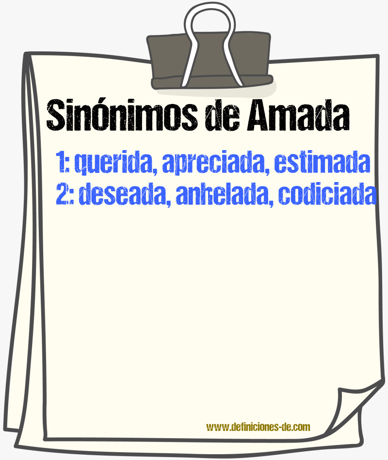 Sinónimos de amada