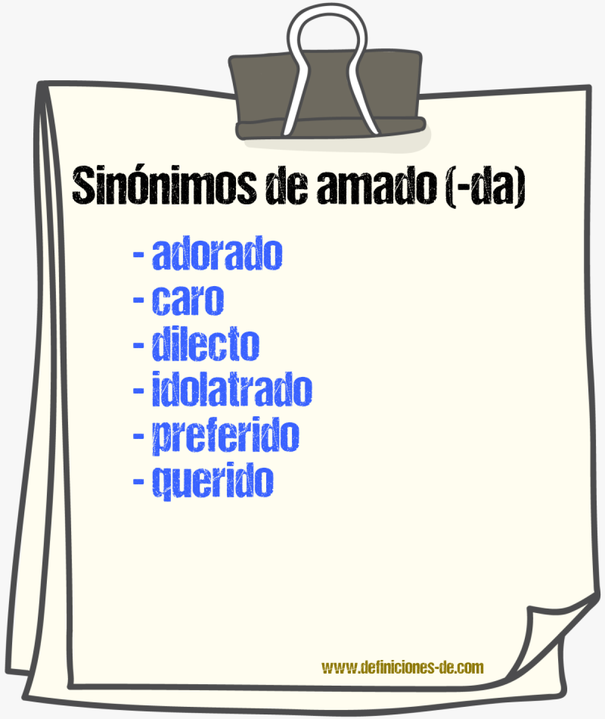 Sinnimos de amado