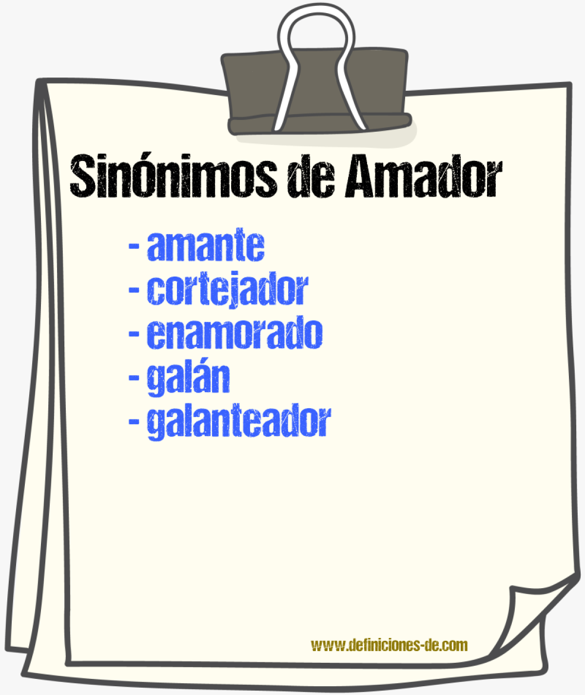 Sinnimos de amador