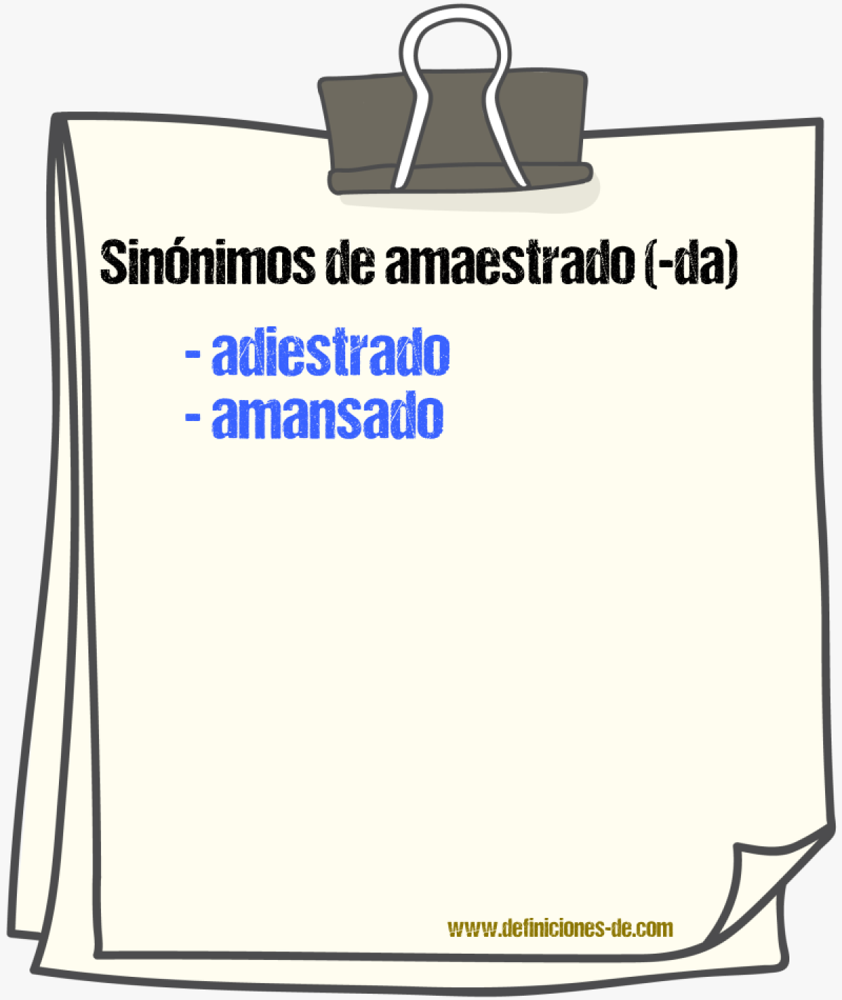 Sinnimos de amaestrado