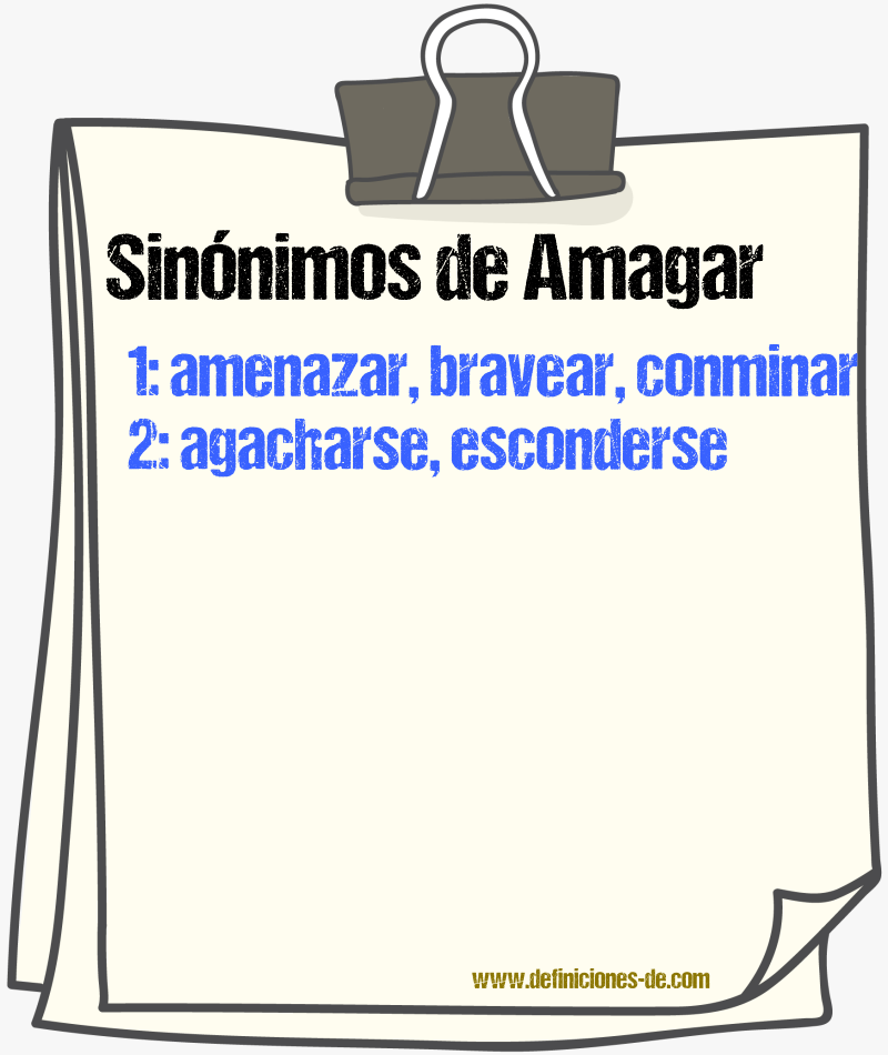 Sinnimos de amagar