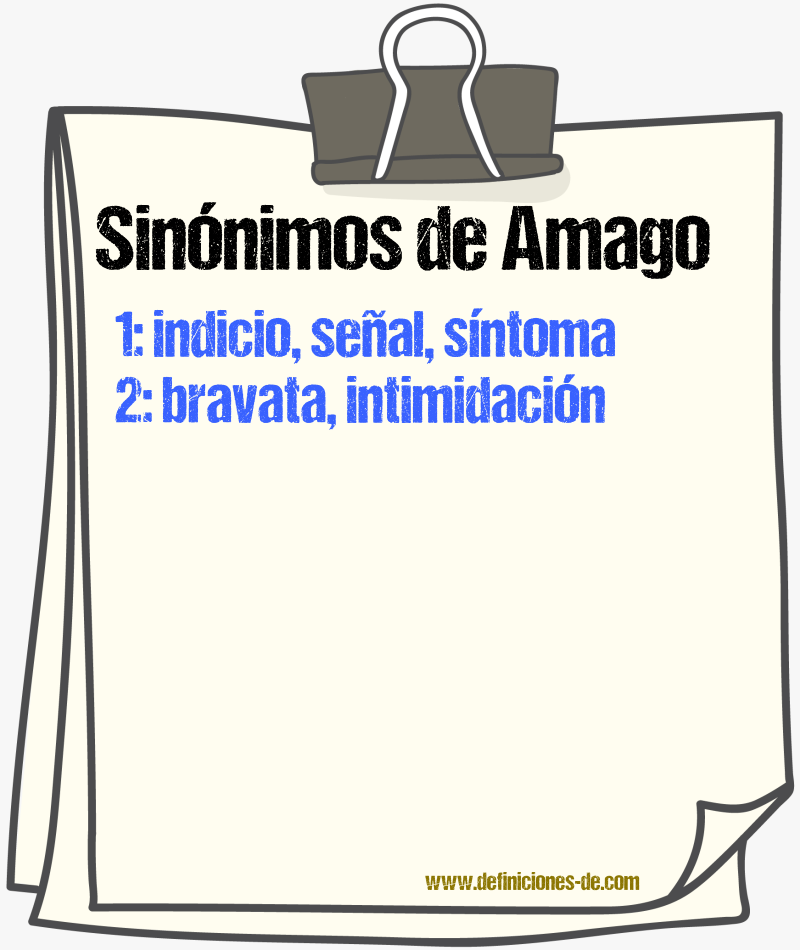 Sinnimos de amago