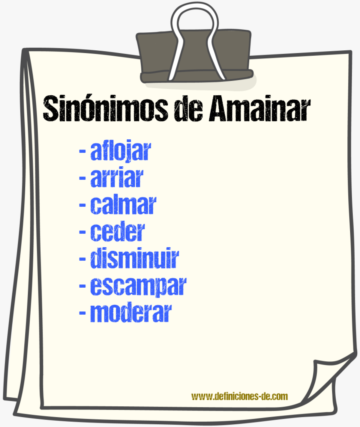 Sinnimos de amainar