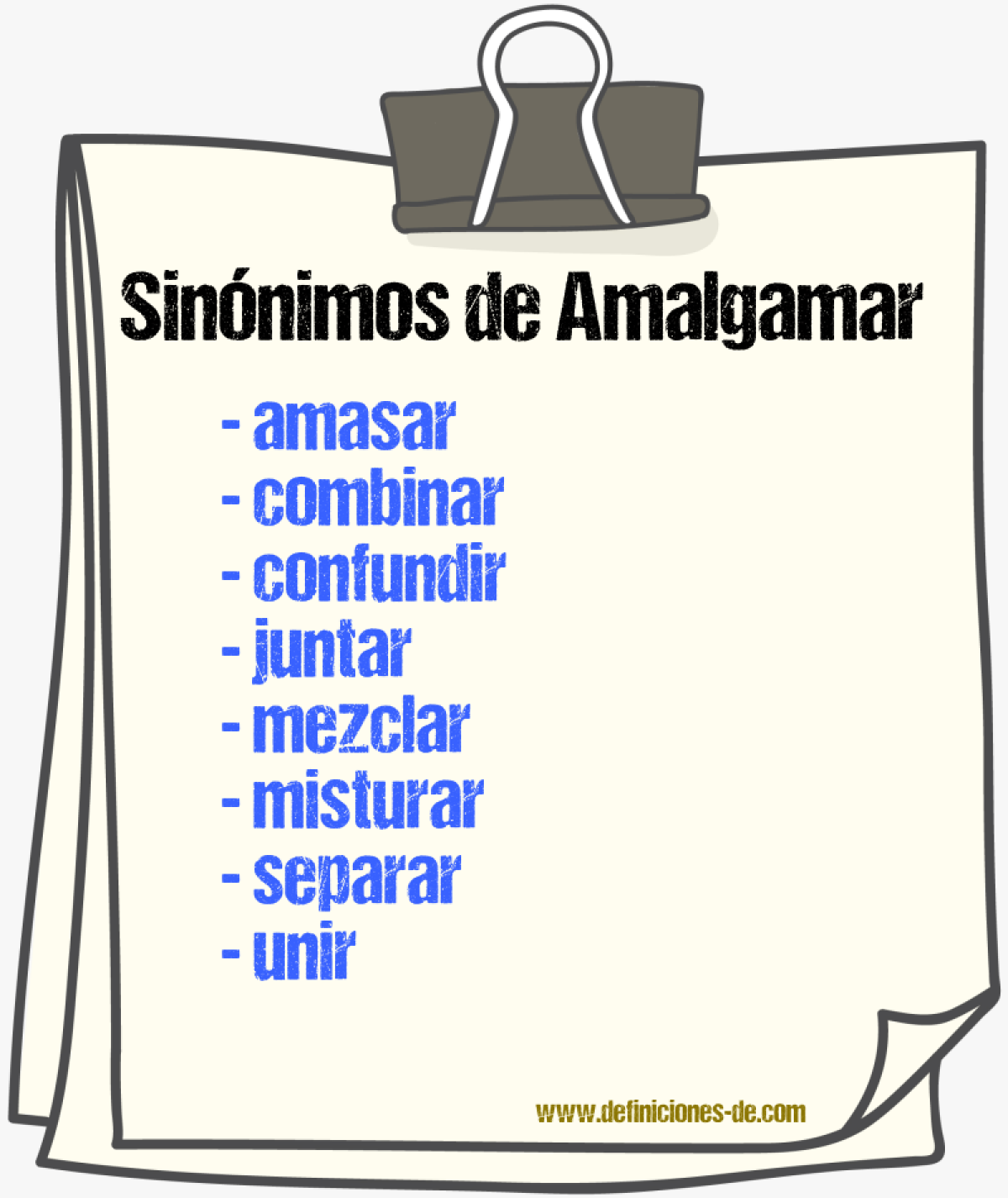 Sinnimos de amalgamar