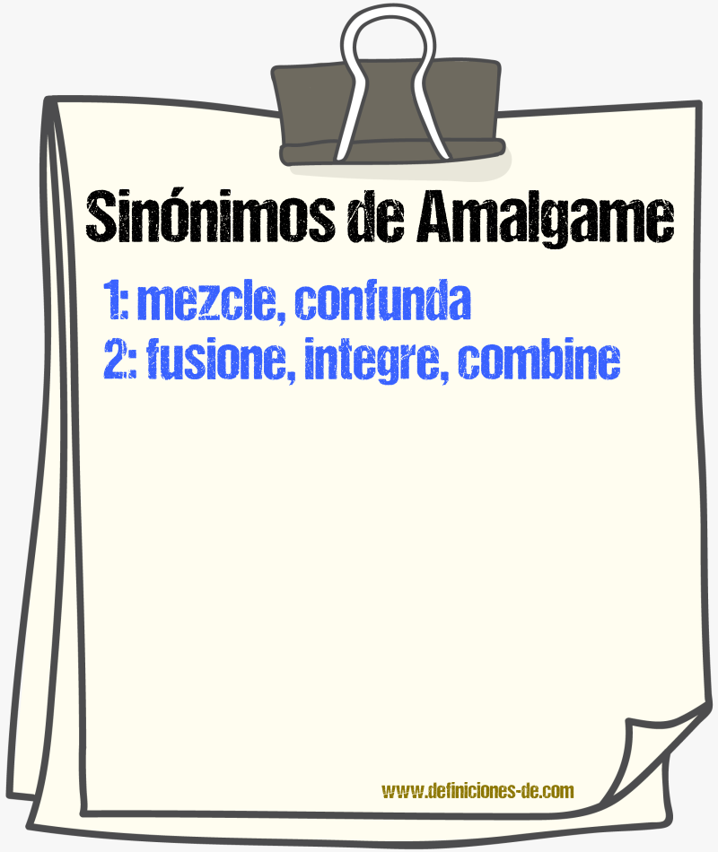 Sinónimos de amalgame