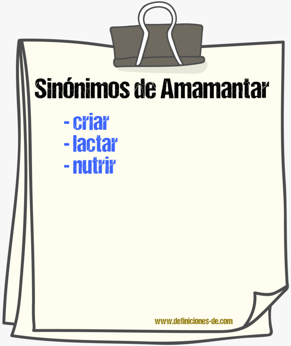 Sinnimos de amamantar