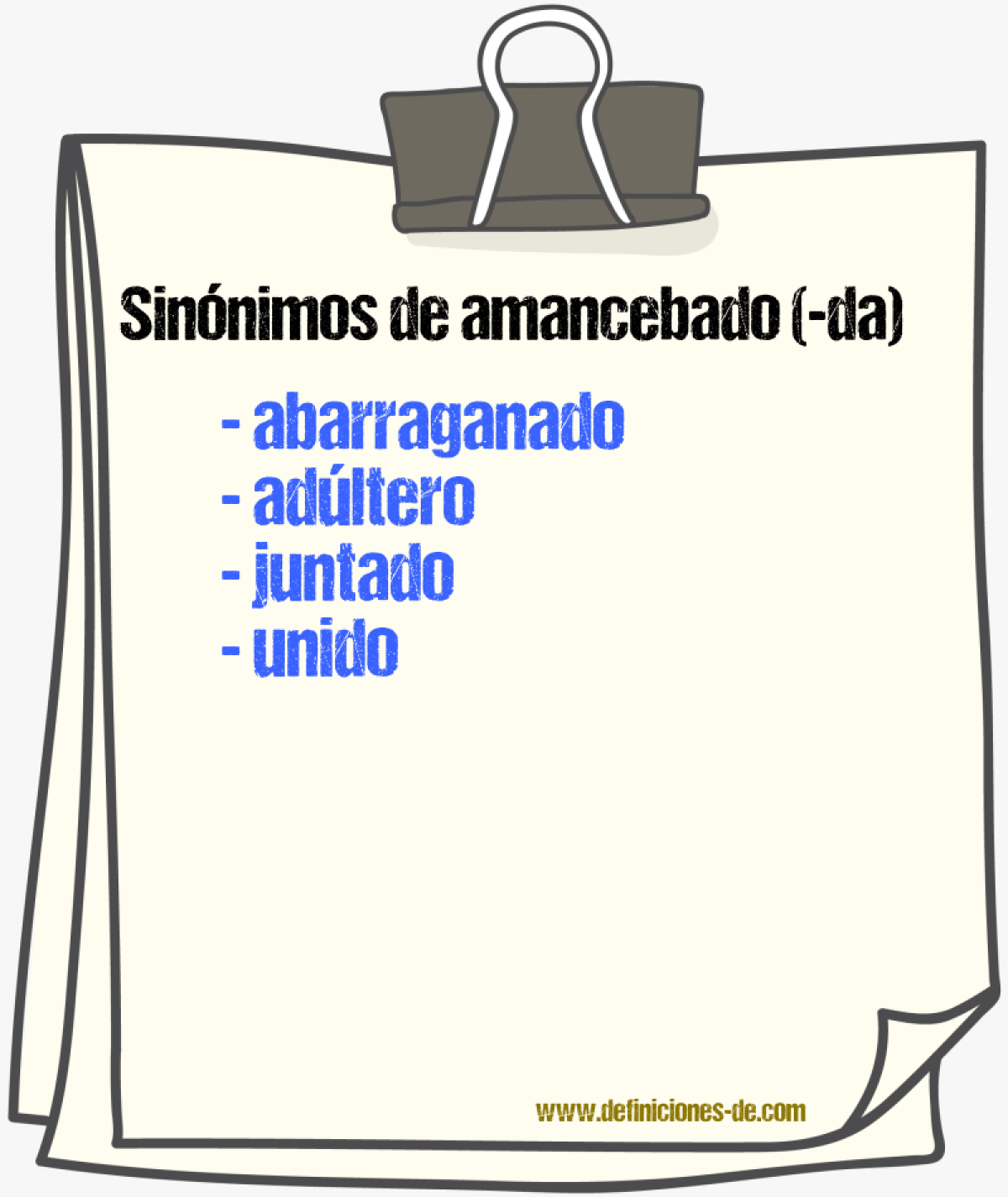 Sinnimos de amancebado