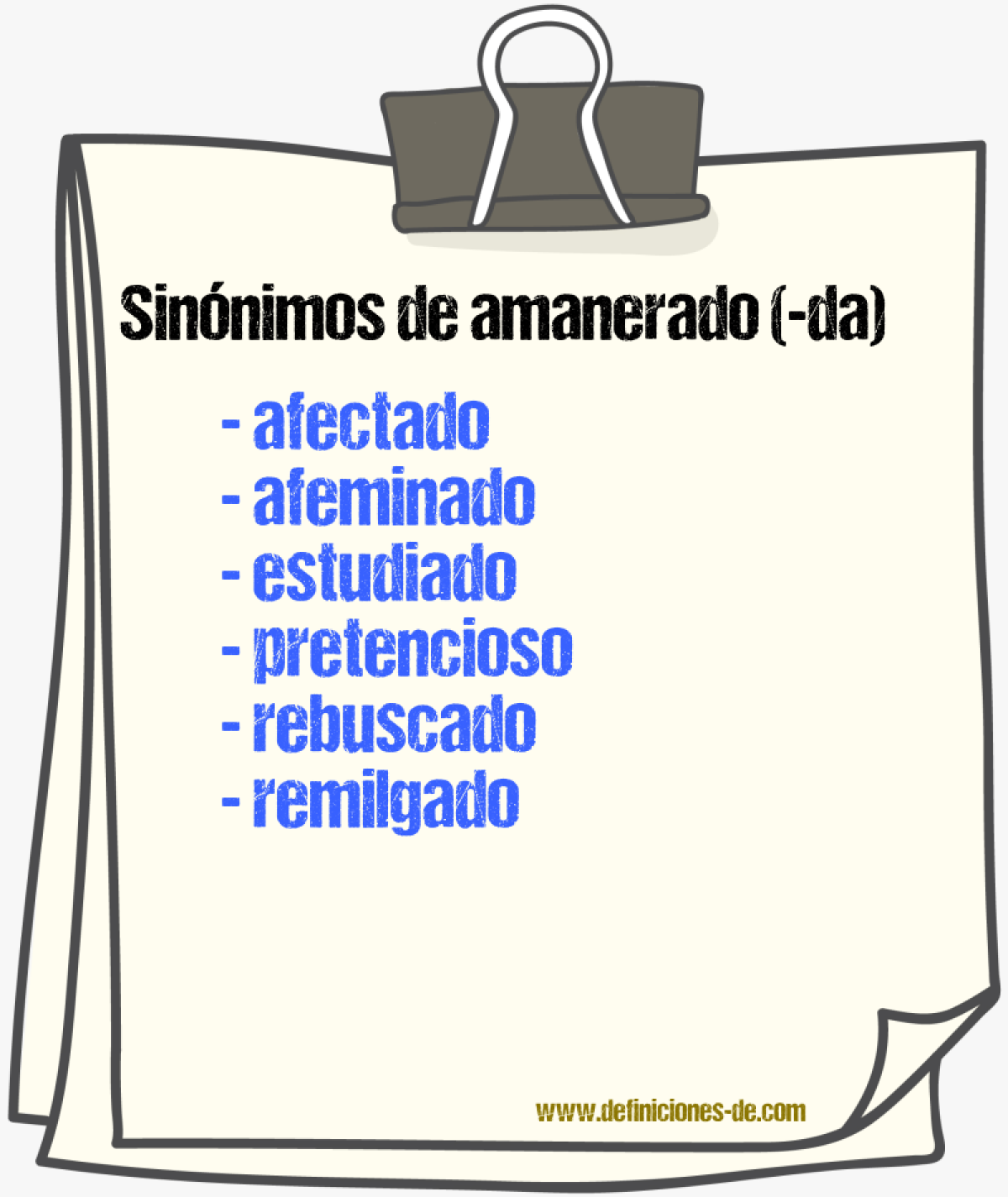 Sinnimos de amanerado