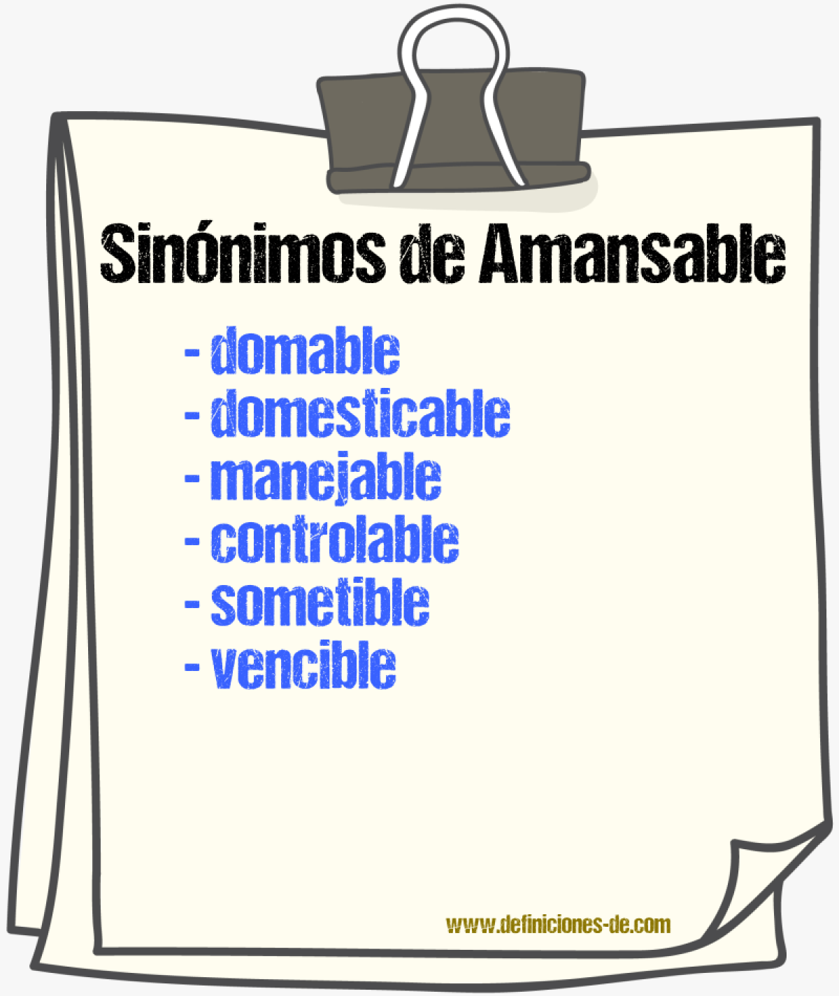 Sinónimos de amansable