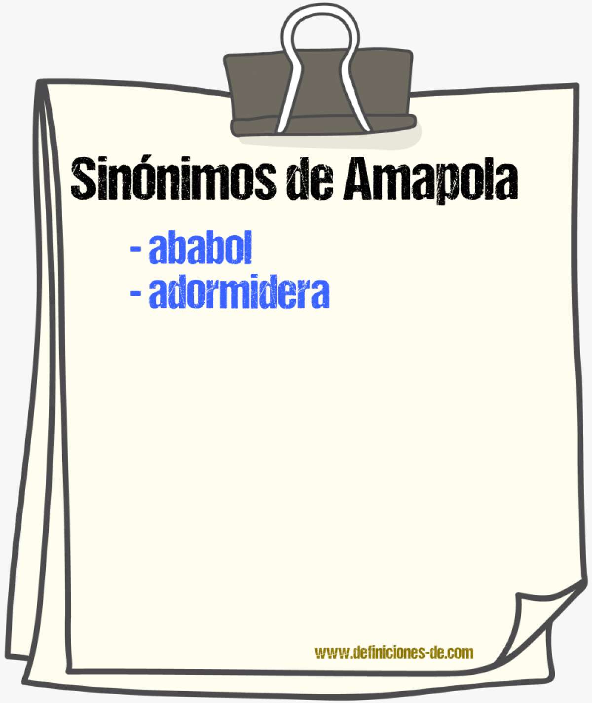 Sinnimos de amapola