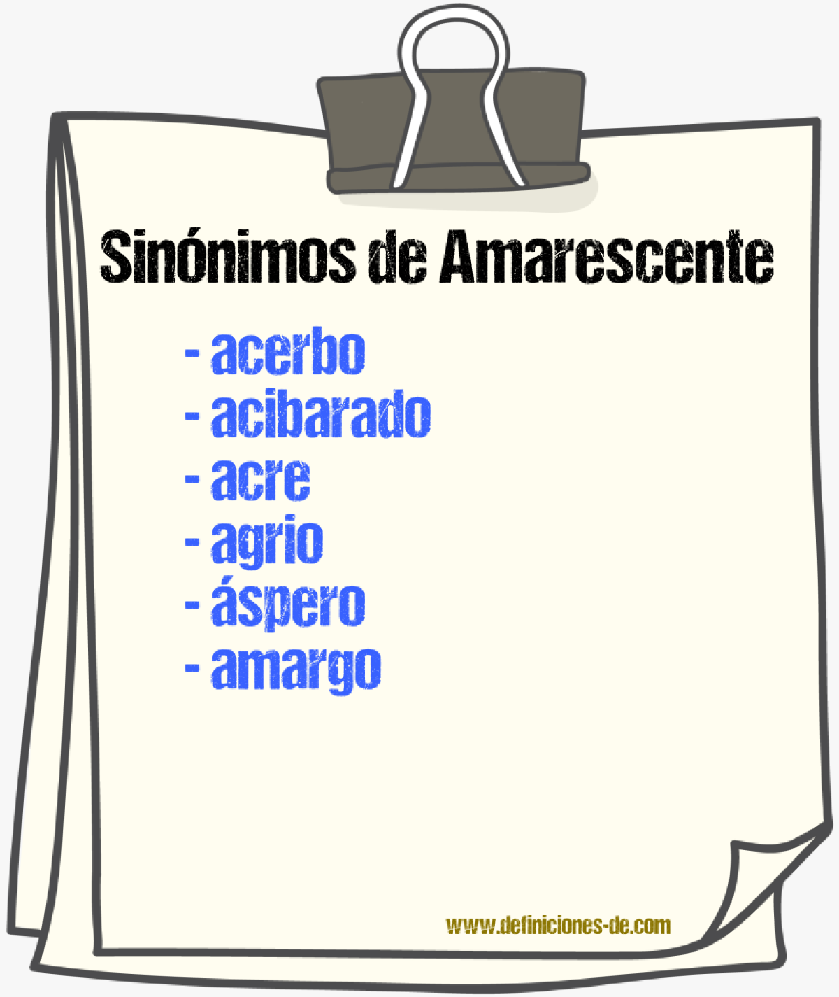 Sinnimos de amarescente