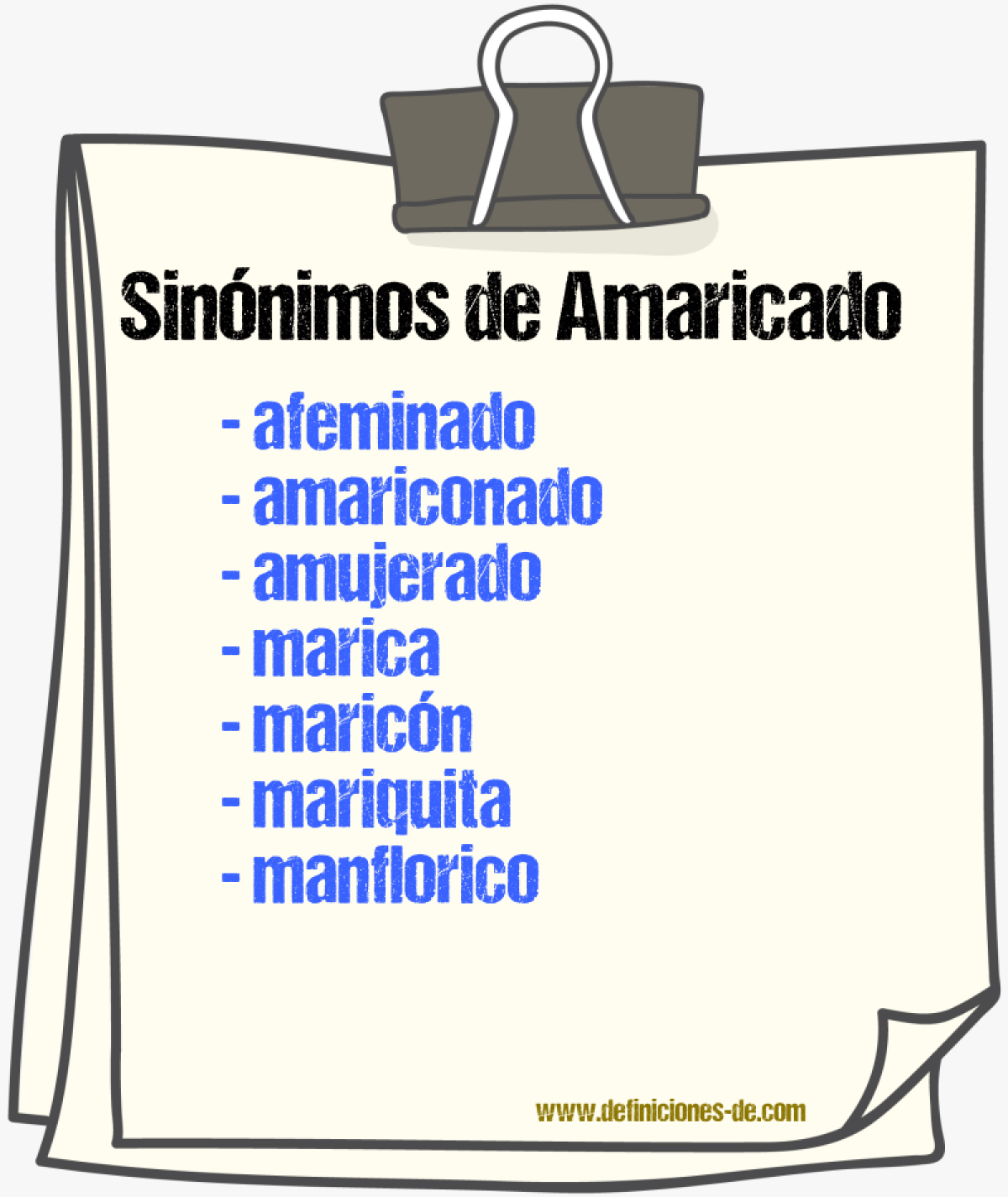 Sinnimos de amaricado