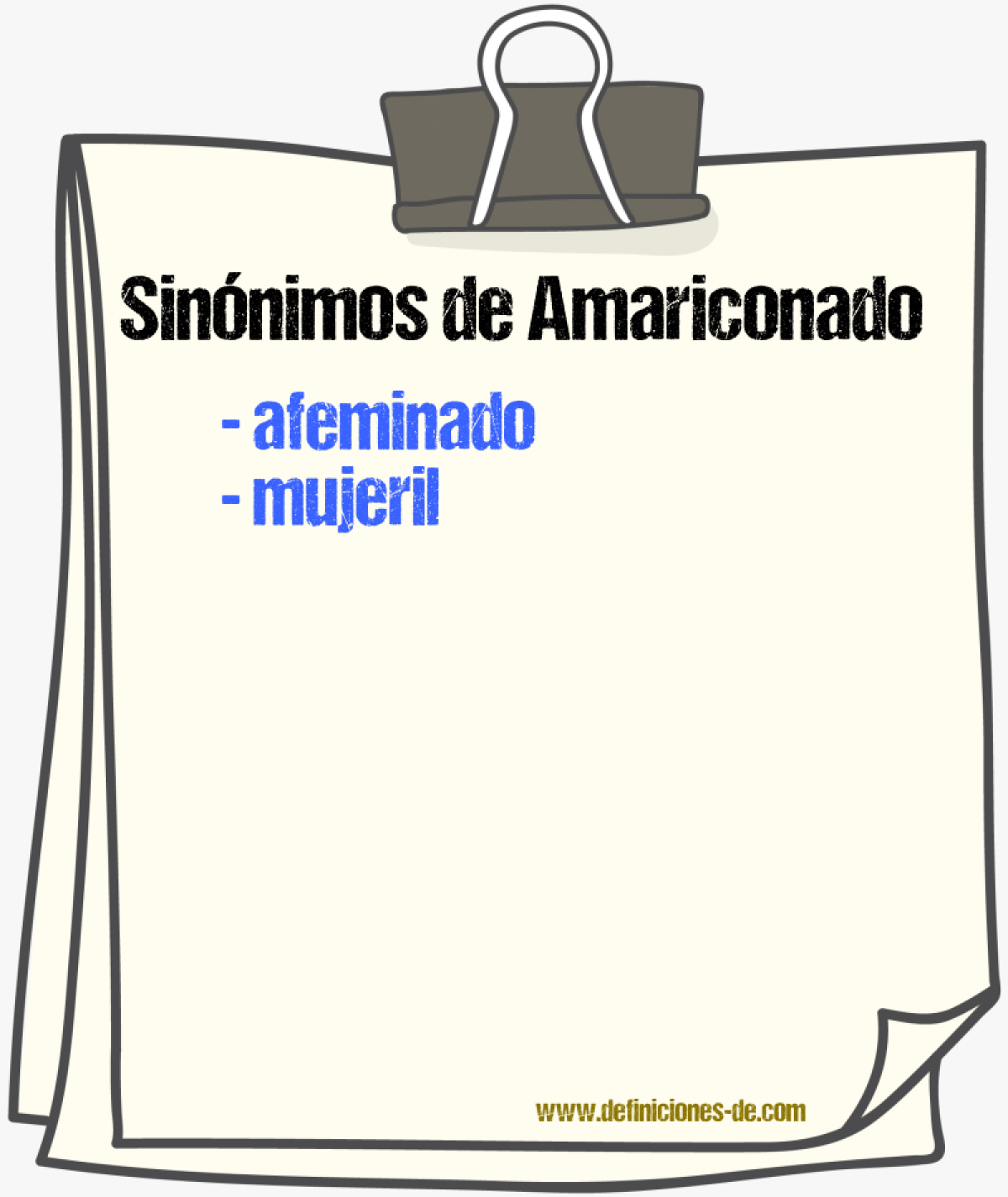 Sinnimos de amariconado