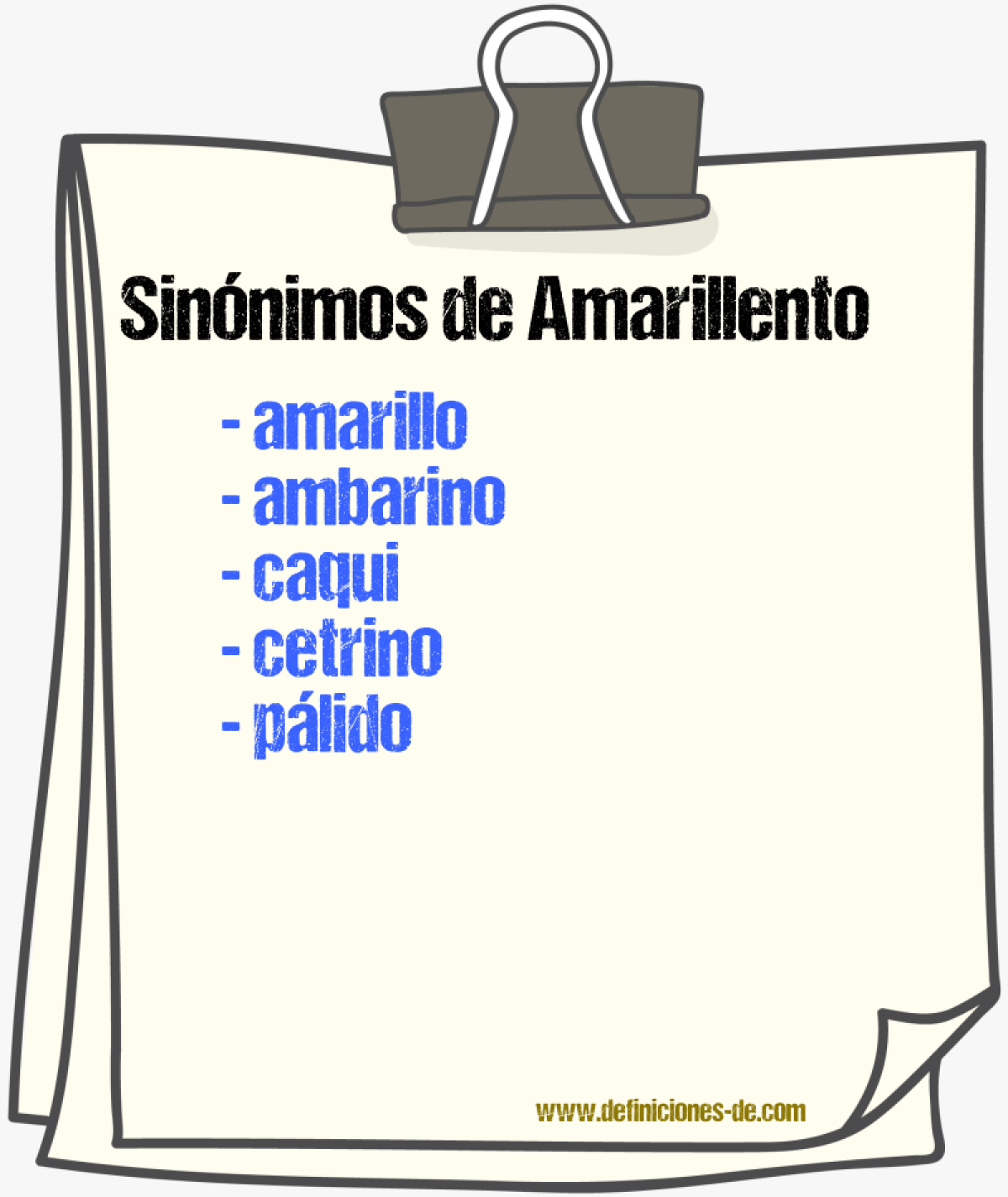 Sinnimos de amarillento