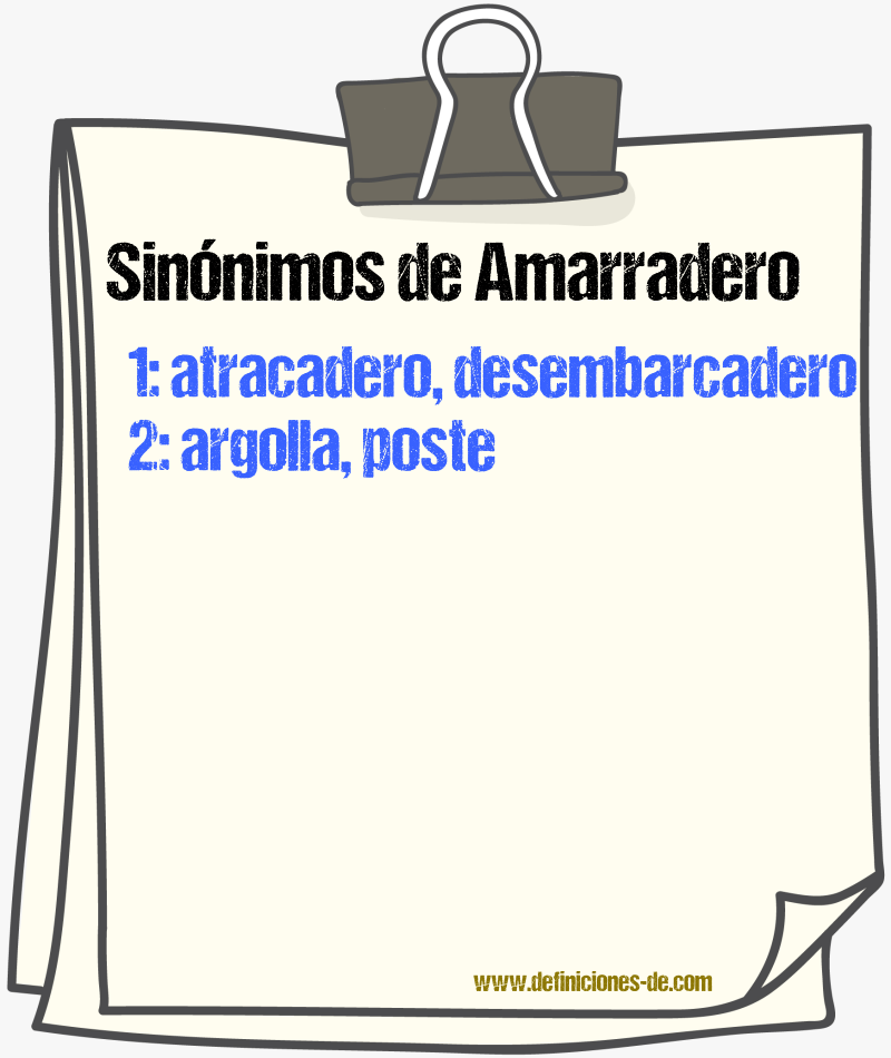 Sinnimos de amarradero