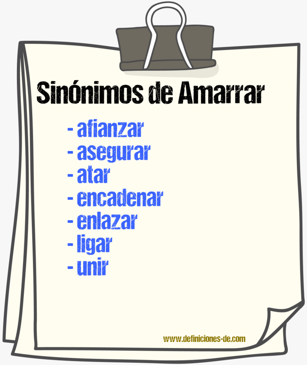 Sinnimos de amarrar