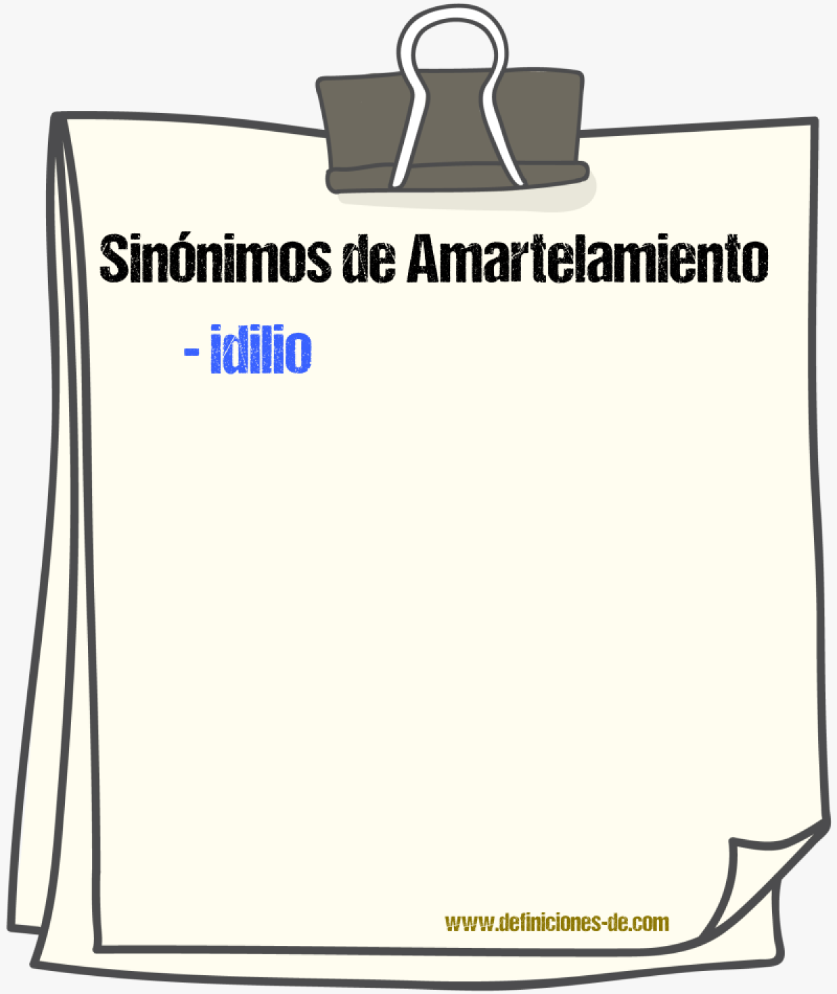 Sinnimos de amartelamiento