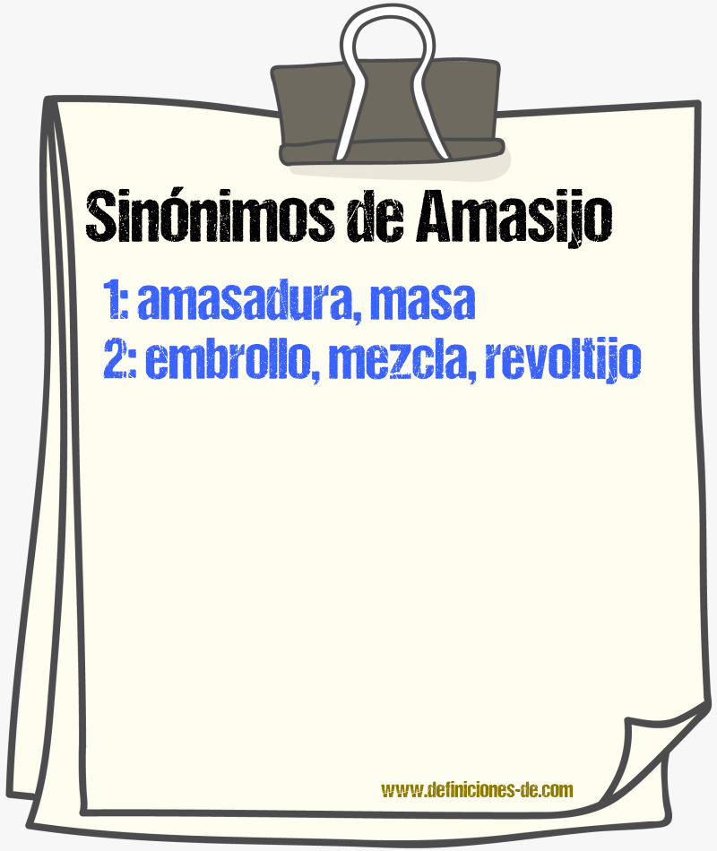 Sinnimos de amasijo