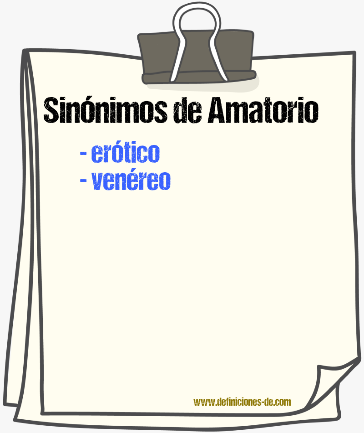 Sinnimos de amatorio