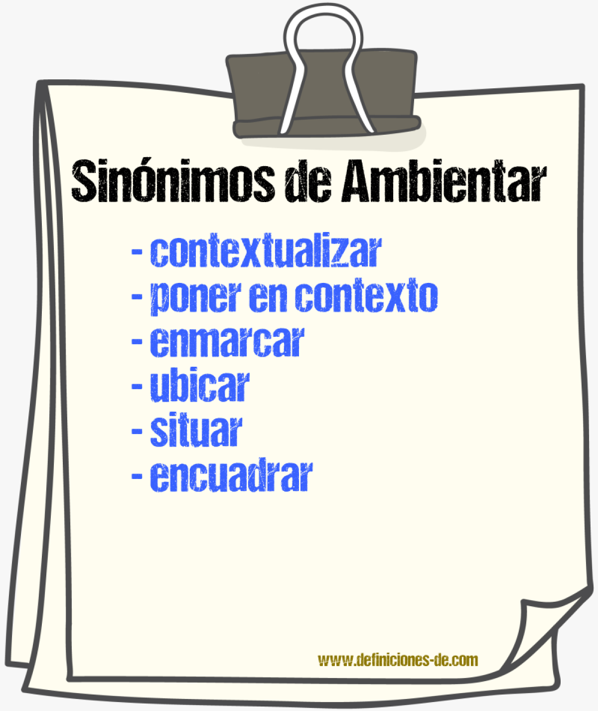 Sinónimos de ambientar