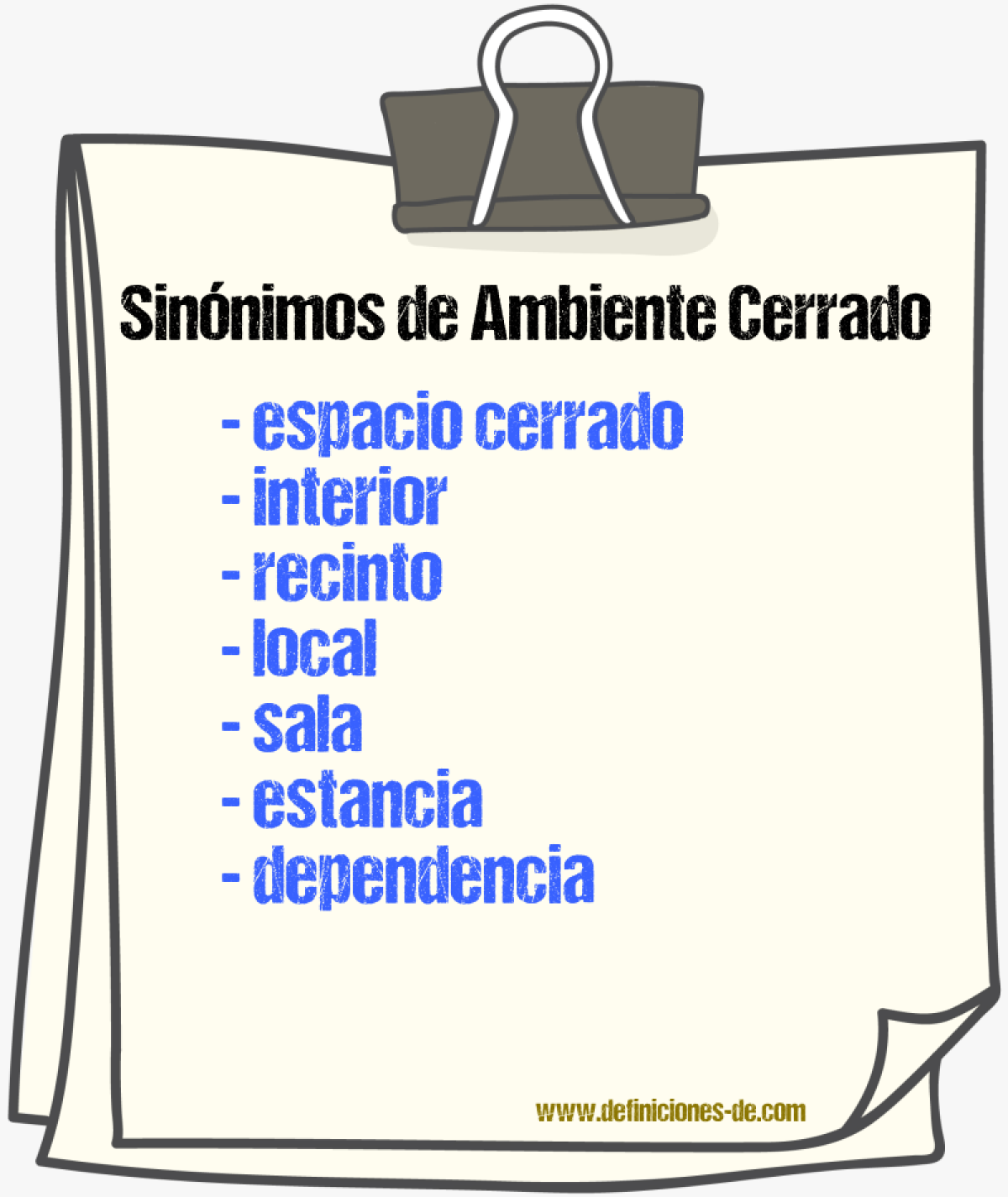 Sinónimos de ambiente cerrado
