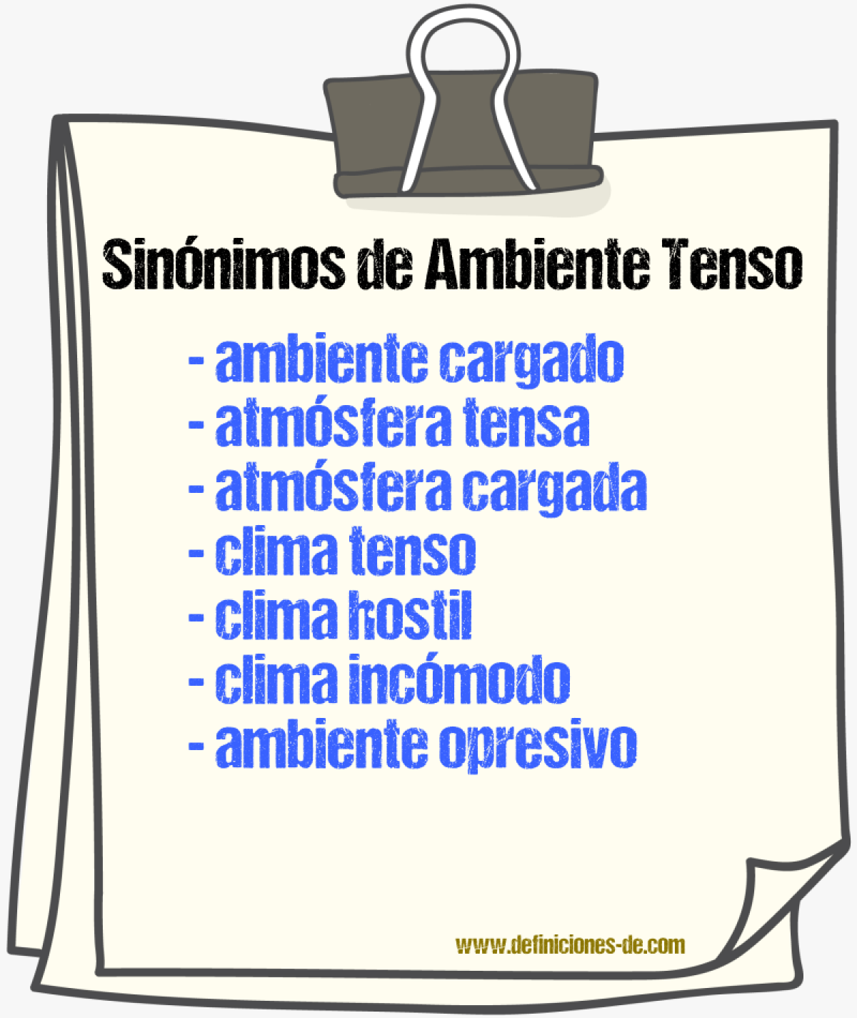 Sinónimos de ambiente tenso