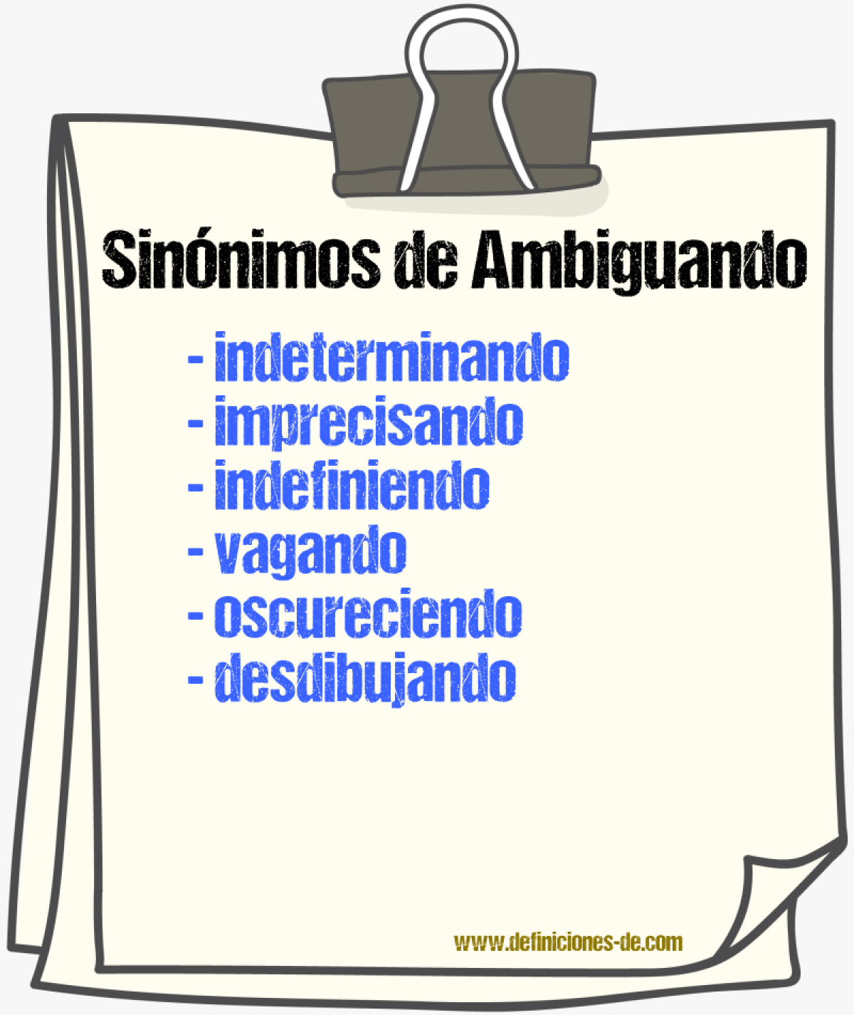 Sinónimos de ambiguando