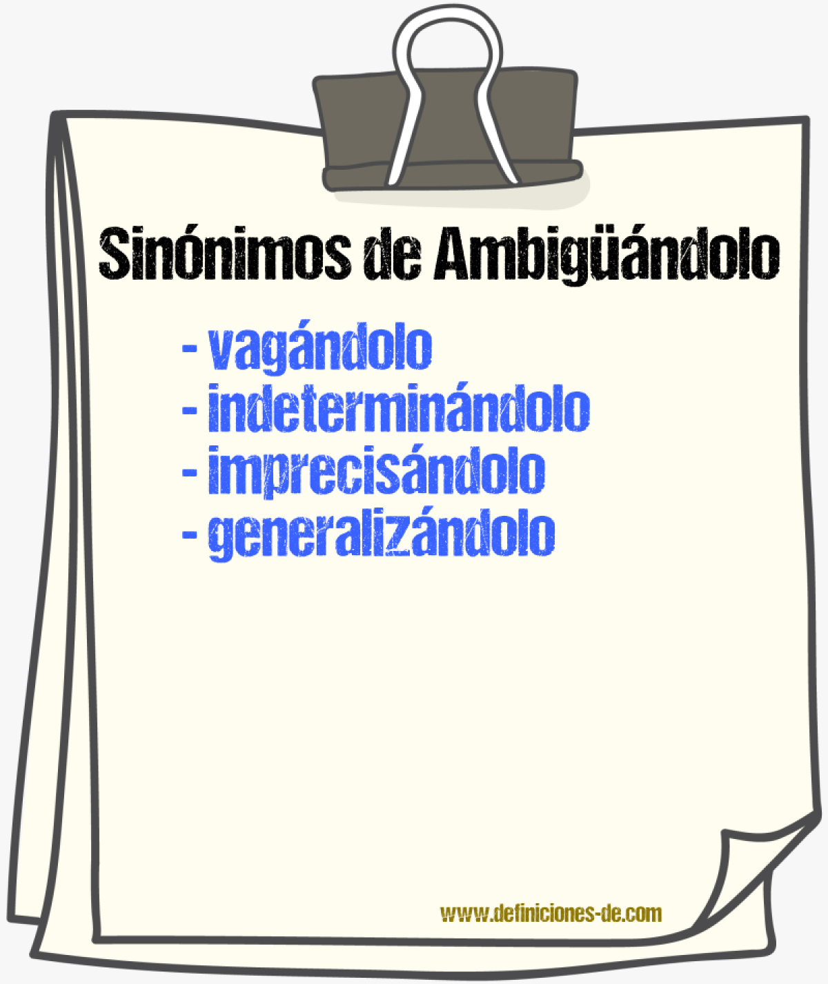 Sinónimos de ambigüándolo