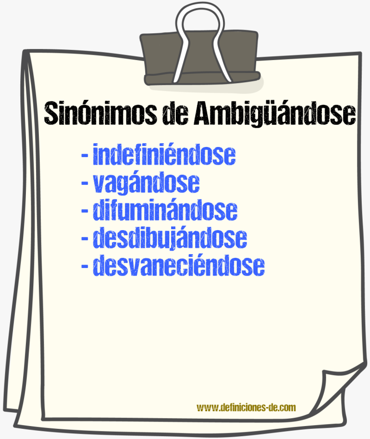 Sinónimos de ambigüándose