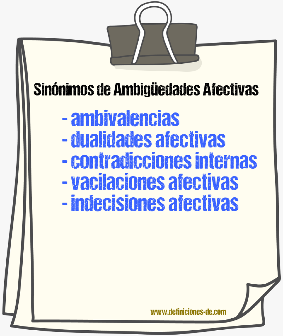 Sinónimos de ambigüedades afectivas