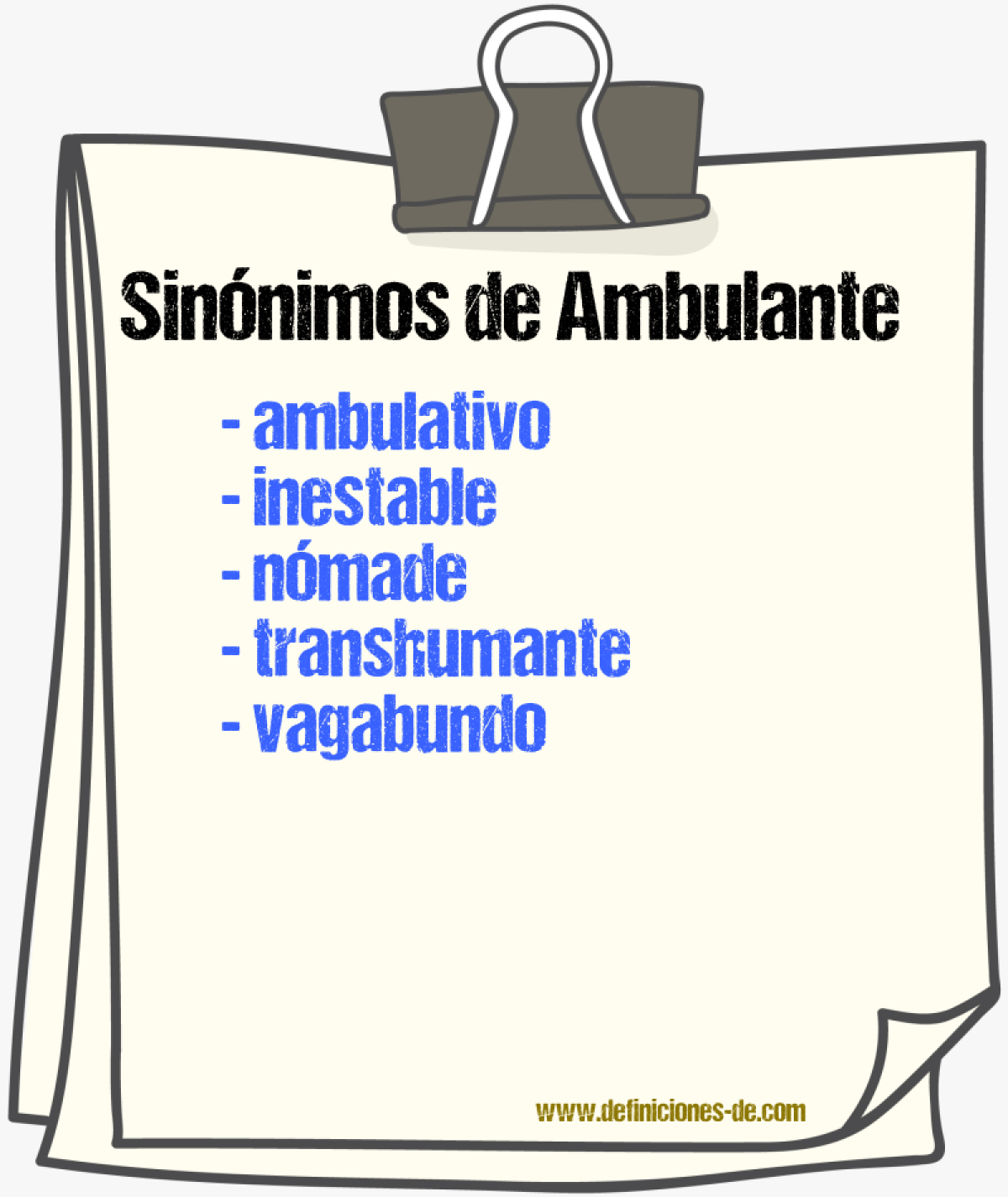 Sinnimos de ambulante